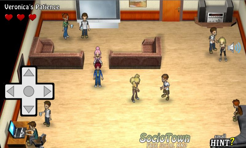 Screenshot showing Toby standing in a colorful apartment room with furniture