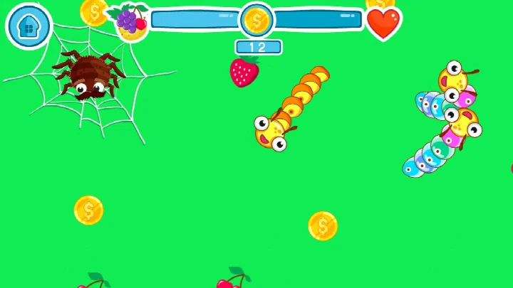 Moment of the worm diving into a wormhole to change location.