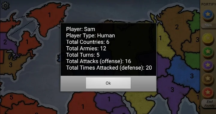 Just Risk It! in-game battle report with dice results