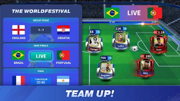 Competitive football tournament brackets and rankings