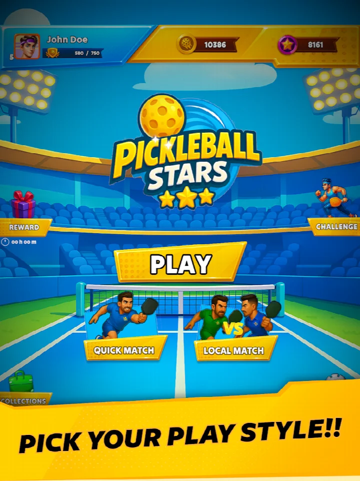 Ranking or results screen in Pickleball Stars