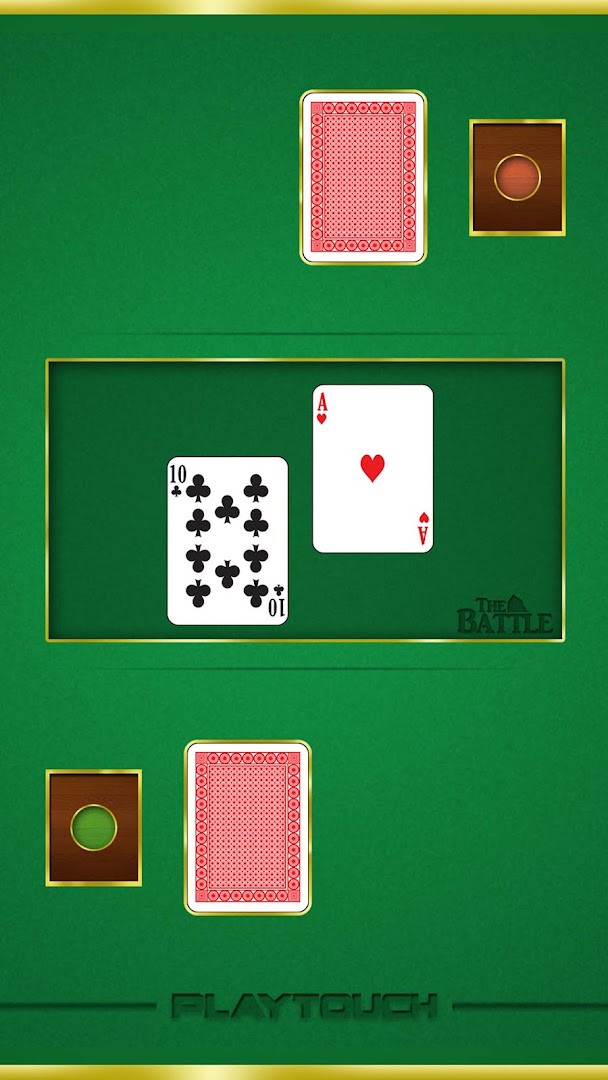 The Battle: main menu with title and play button.
