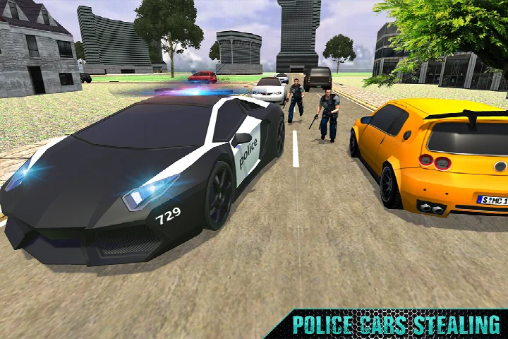 Impossible Police Transport Car Theft screenshot: mission selection screen with thrilling level icons
