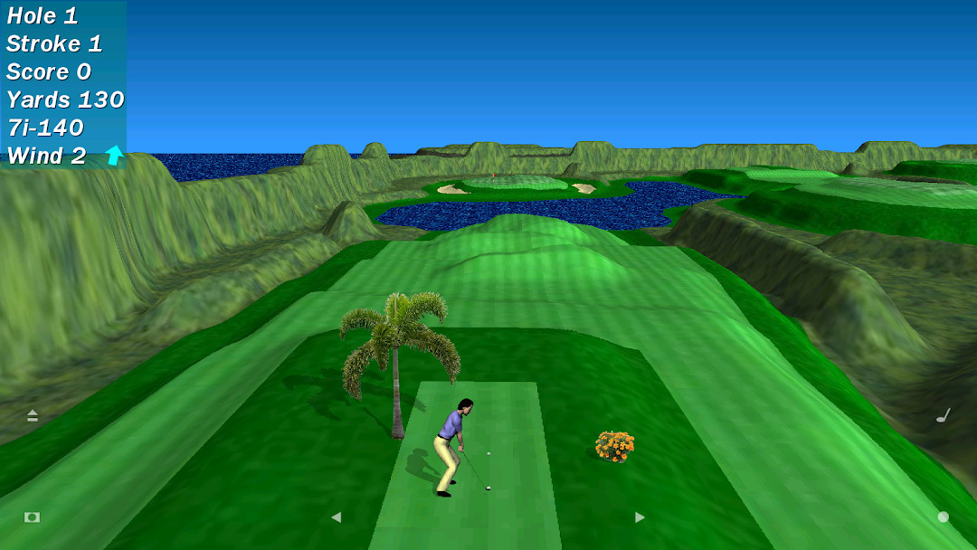 Putting on undulating green in Par 3 Golf Lite