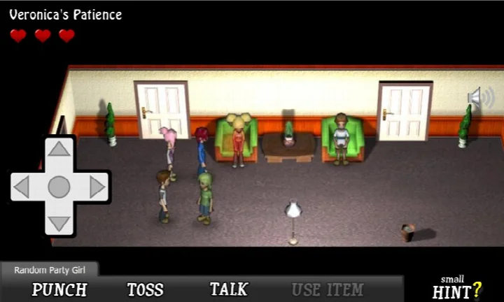 Screenshot displaying an options menu when near an object or person