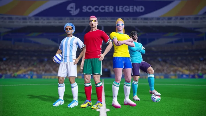 Soccer Legend offline match screen with simple one-touch scoring