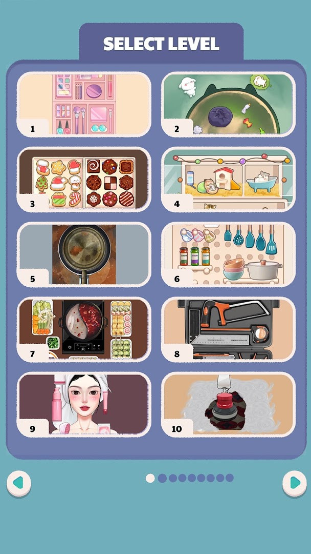 Makeup mini-game with ASMR-style cosmetic items to arrange