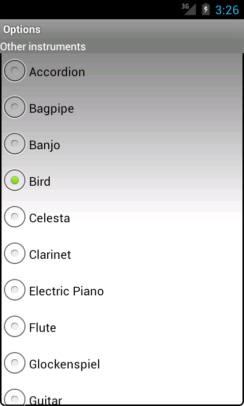 Using note transposition up or down half a tone in (light) Music Instruments.