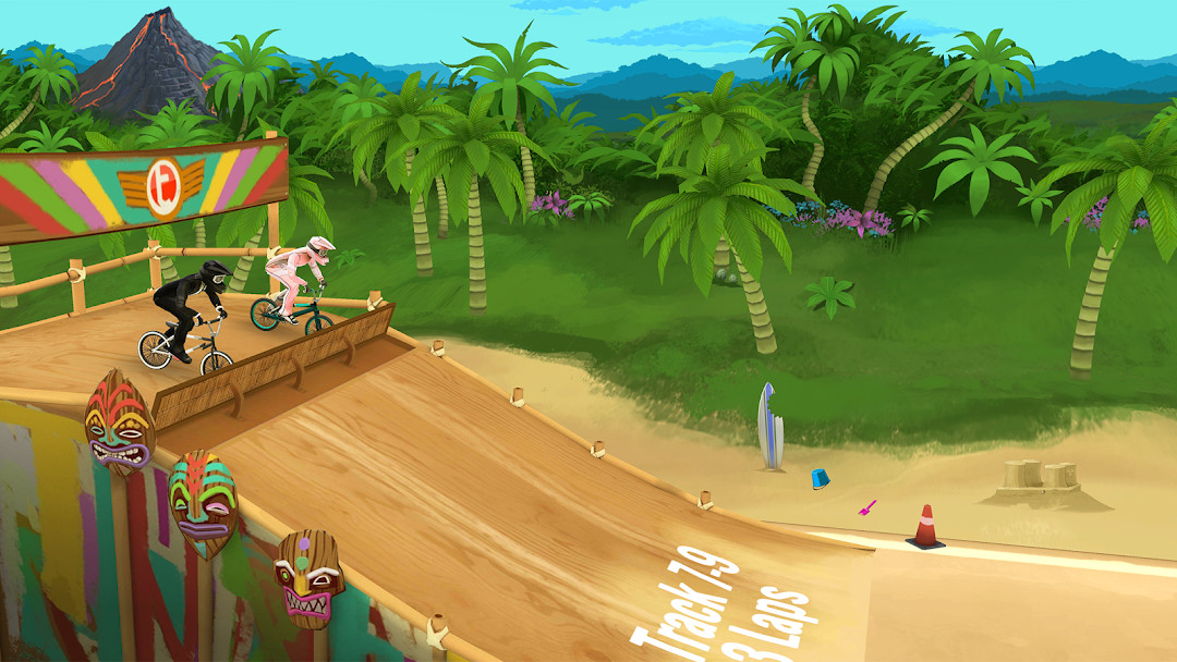 Racing on a hand-crafted track in Mad Skills BMX 2: Bike Game