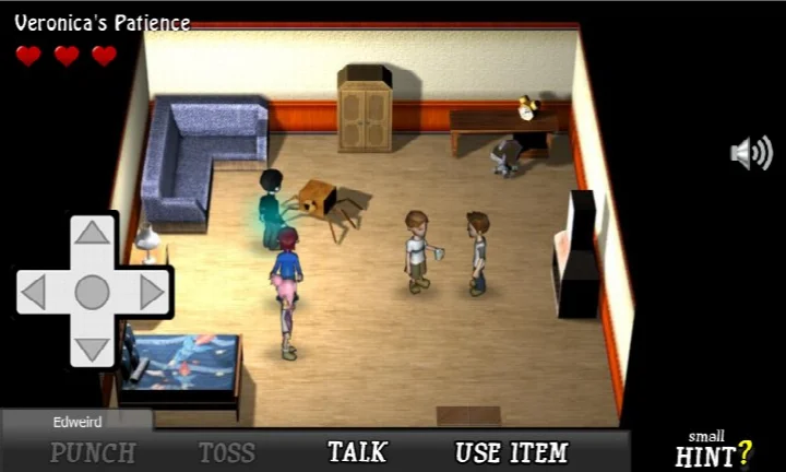 Screenshot of search mode with question boxes to reveal hidden items