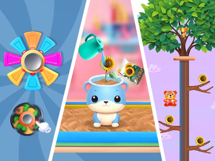 My Toy Set Mobile Game screenshot of the doll dreamhouse with an open design and 360-degree play area.