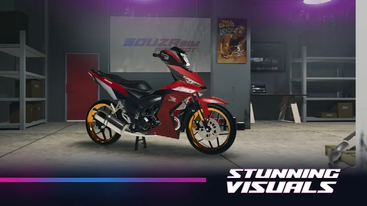 Overview of customizable bike parts and color choices in SouzaSim Project