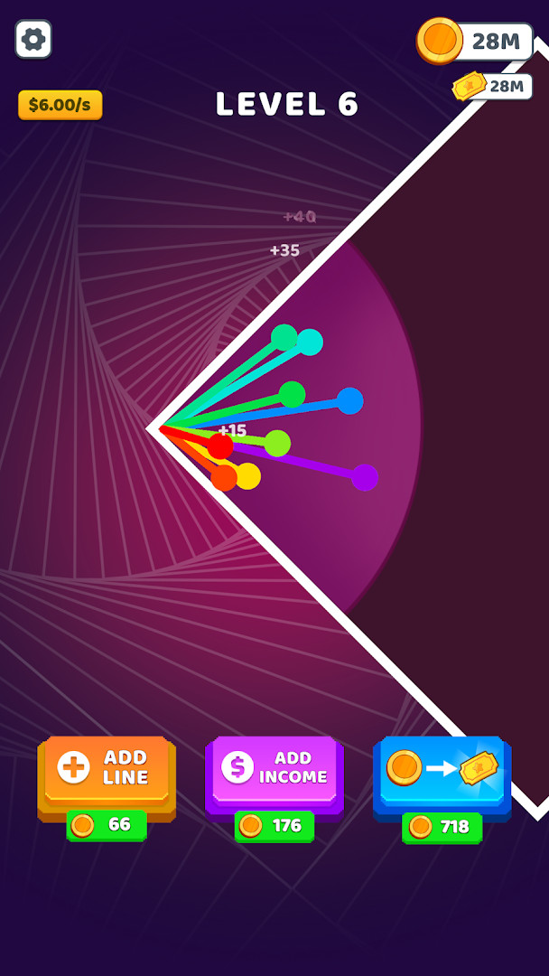 Bouncing Rainbow: Calm Clicker screenshot of the sound settings with mute function.