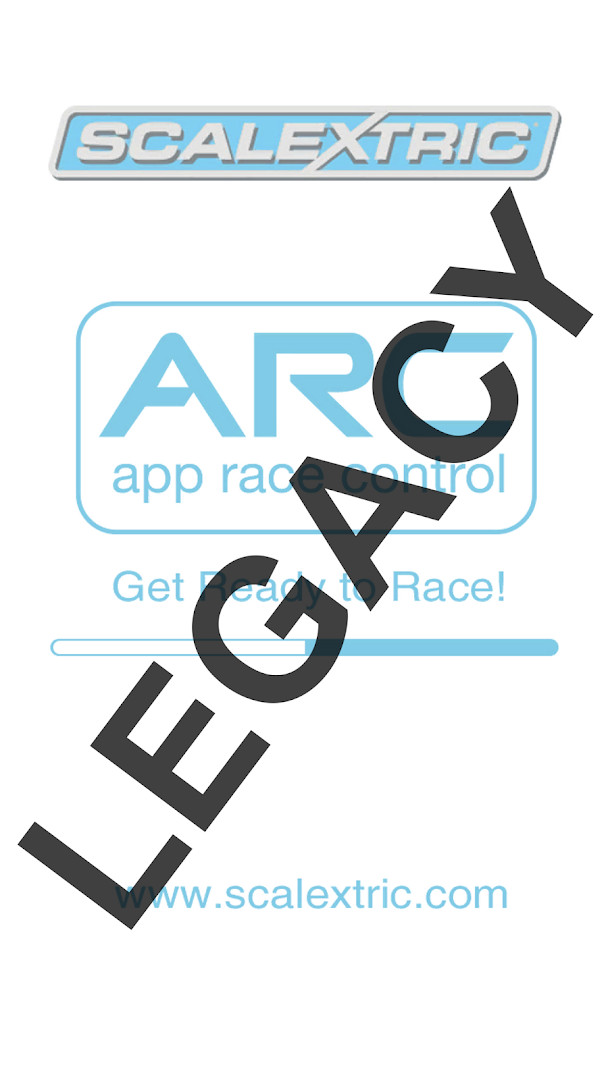 APP RACE CONTROL (LEGACY): main dashboard showing race management options and wireless connection status.