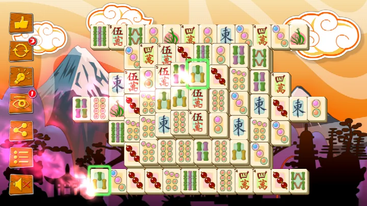 Mahjong Empire Connect board with blocked tile obscuring feature