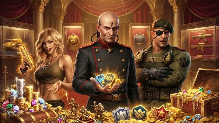War Steel screenshot of the army customization screen with equipment and commanders