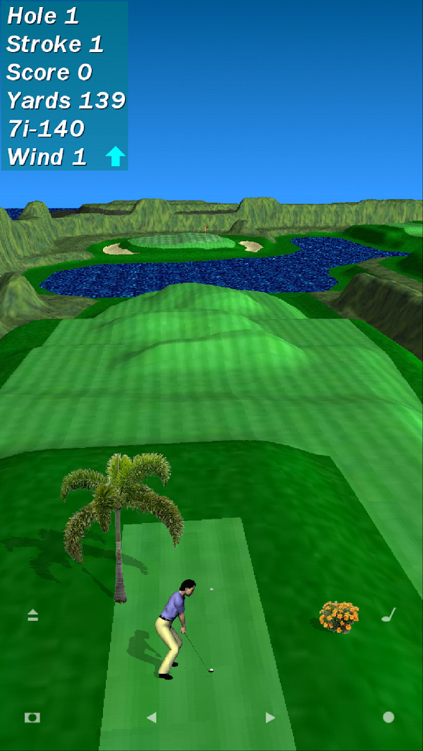 Main menu screen of Par 3 Golf Lite showing course selection