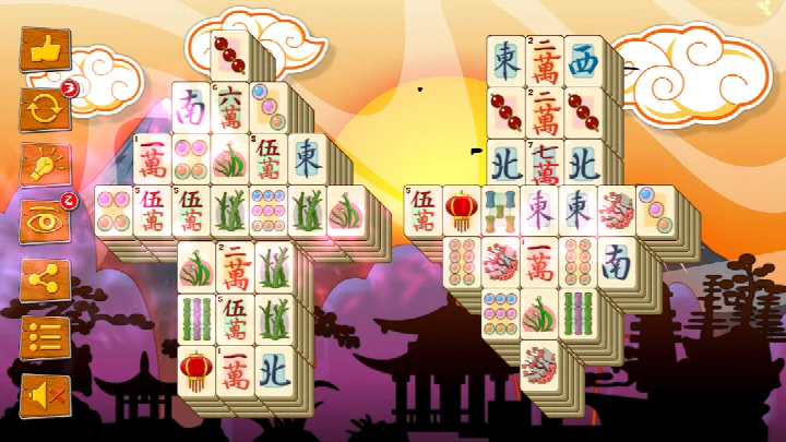 Mahjong Empire Connect puzzle view with help button for finding matches