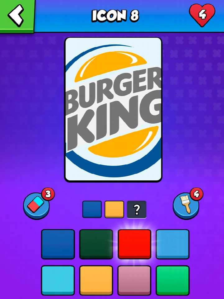 Level progression after correctly guessing a logo color