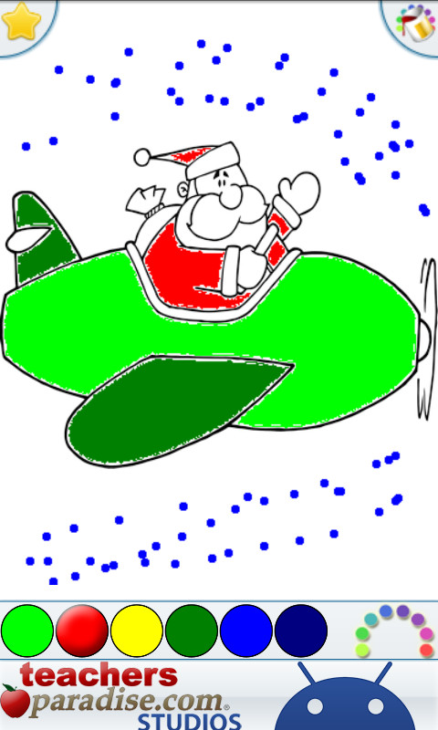 Pinch and zoom detail view in Christmas Coloring Book Games for precision coloring