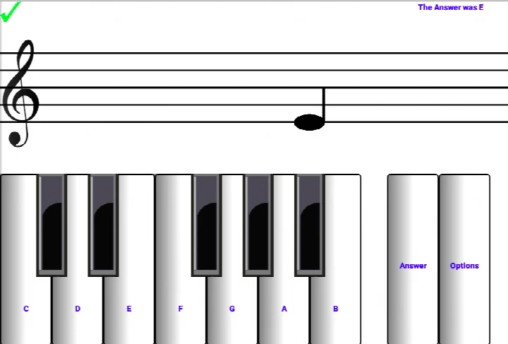 Sound settings with piano, guitar, organ and other choices