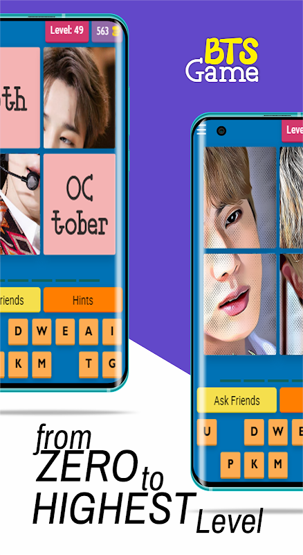 Online Duel mode in BTS Game where fans compete against global players and view the leaderboard.