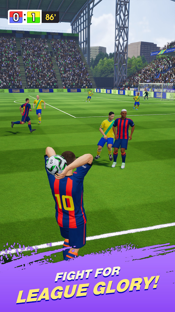 Soccer Legend player customization menu for hairstyle, kit, and boots