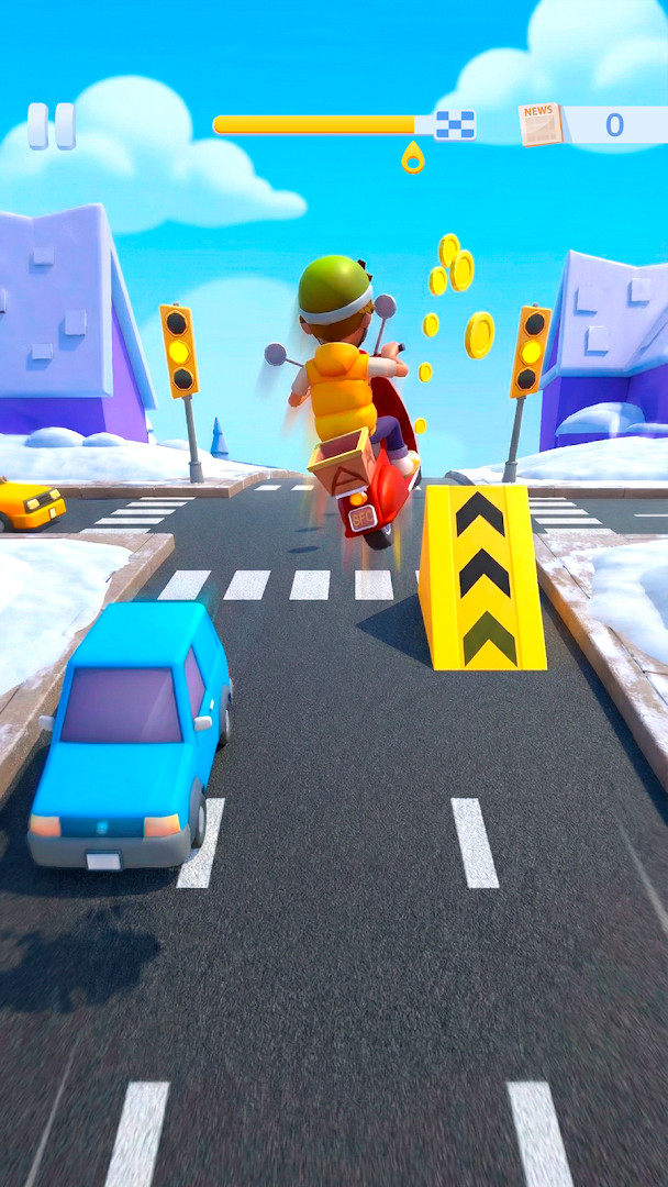 Paper Boy Race motorbike jumping over an obstacle