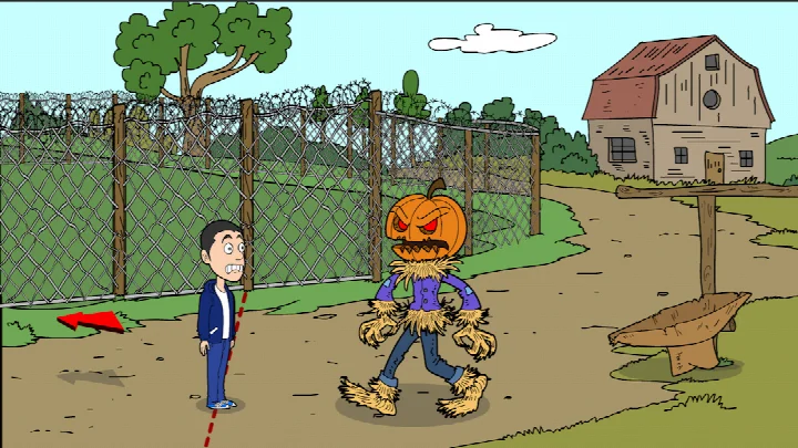 A colorful themed location full of traps in Halloween Youtubers Saw Trap 4