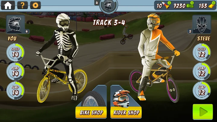 Racing against a rival in Mad Skills BMX 2: Bike Game