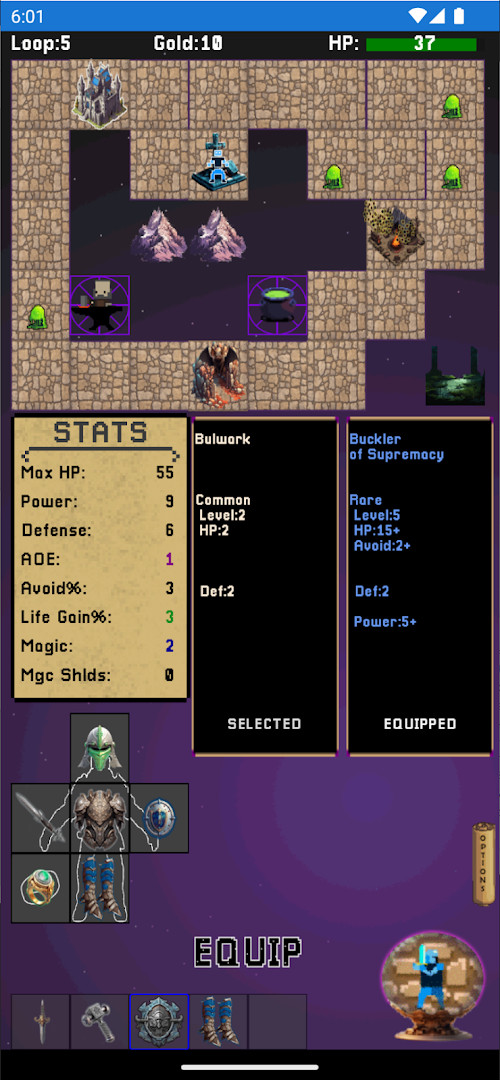 Placing a campfire tile beside the hero path