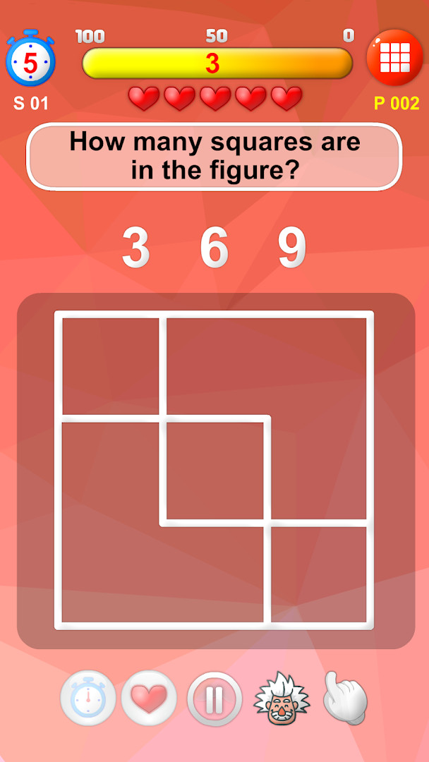 Genius Challenge - Einstein's menu showing the collection of intelligence games
