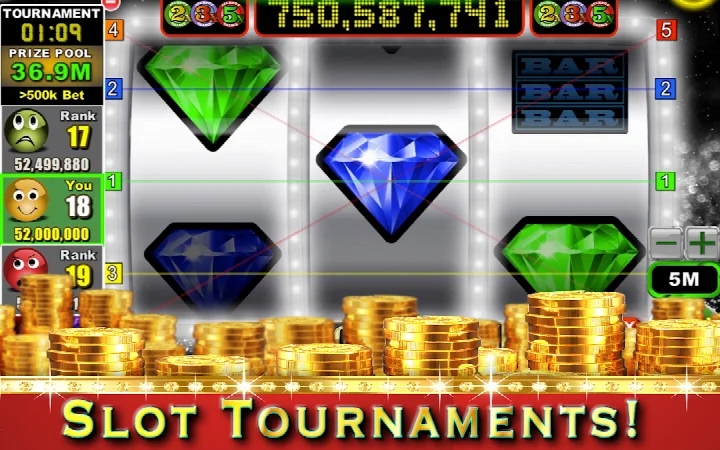 Slot tournament leaderboard with player rankings