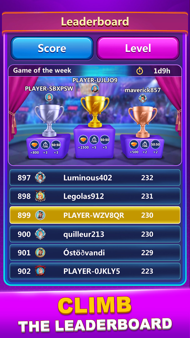 Spelling Quiz - Word Trivia power-up toolbar highlighting hints and assistance tools.