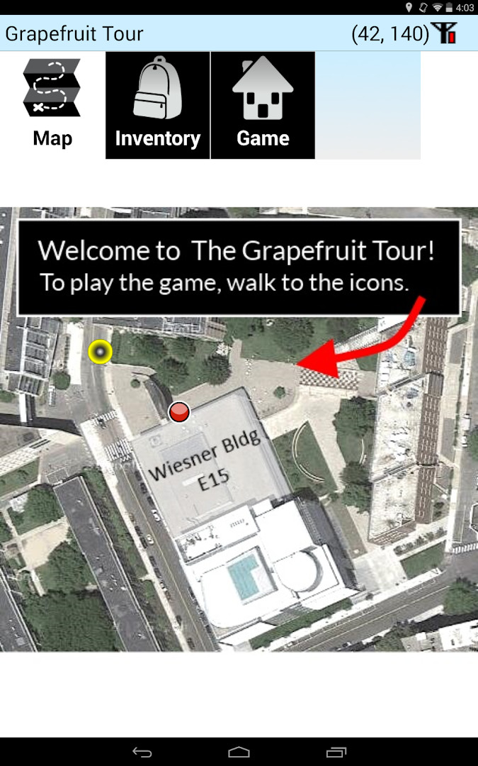 TaleBlazer screen introducing the blocks-based scripting used to make your own AR games