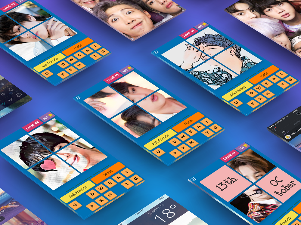 Missions screen in BTS Game with intricate trivia puzzles that bring out the detective in players.