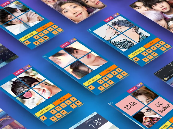 Missions screen in BTS Game with intricate trivia puzzles that bring out the detective in players.