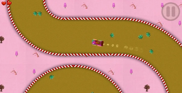 Car racing on a sweet-themed track in Sugar Rush 3D