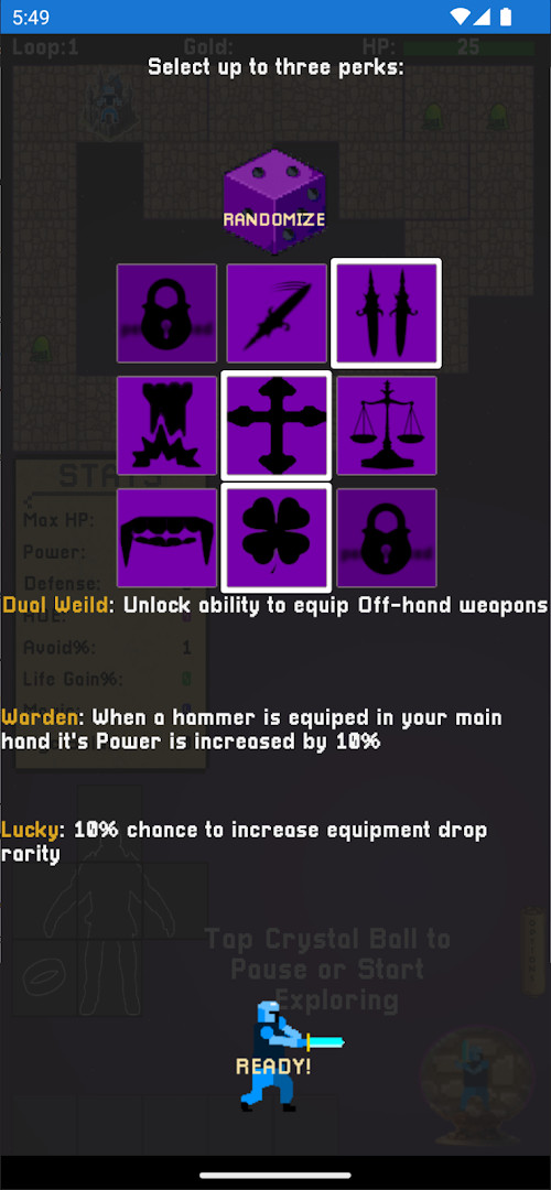 Equipping gear to raise attack and defense