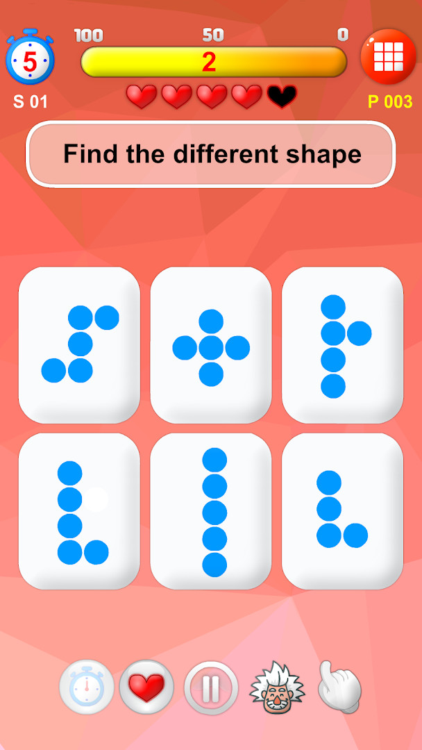 Genius Challenge - Einstein's stage select screen with more than 200 levels to unlock