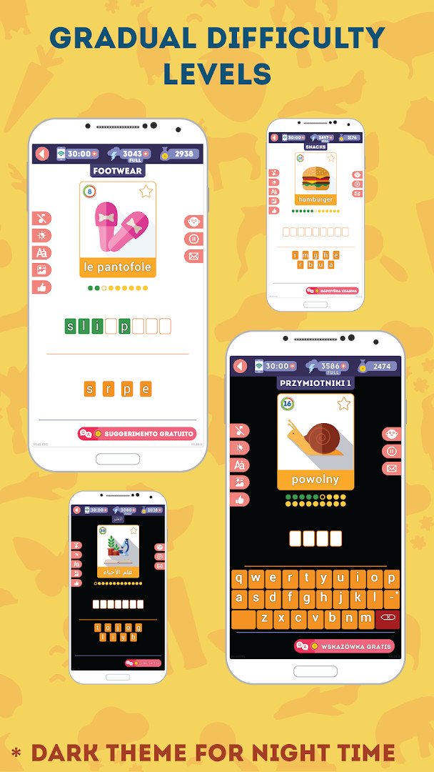 Guess Mode challenge in English for Beginners: LinDuo with text hidden until checked