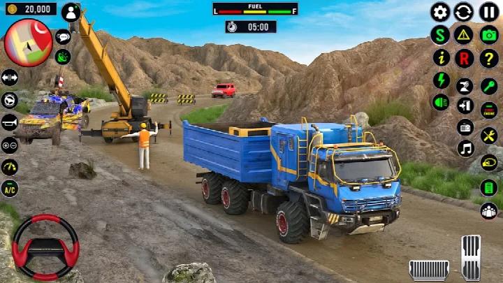 Cargo truck simulator transporting an oil tanker on a challenging route