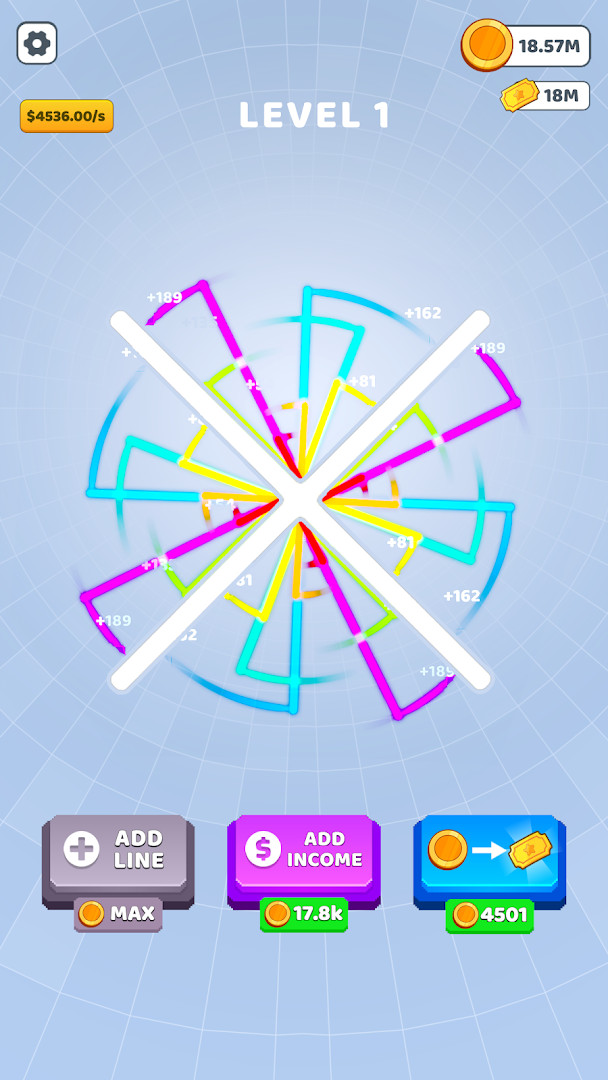 Bouncing Rainbow: Calm Clicker screenshot displaying colorful magic tiles and tapping gameplay.