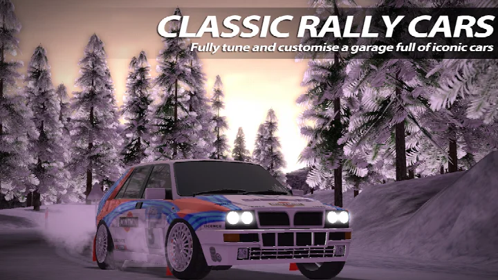 Rush Rally 2 car selection and tuning in the garage screen