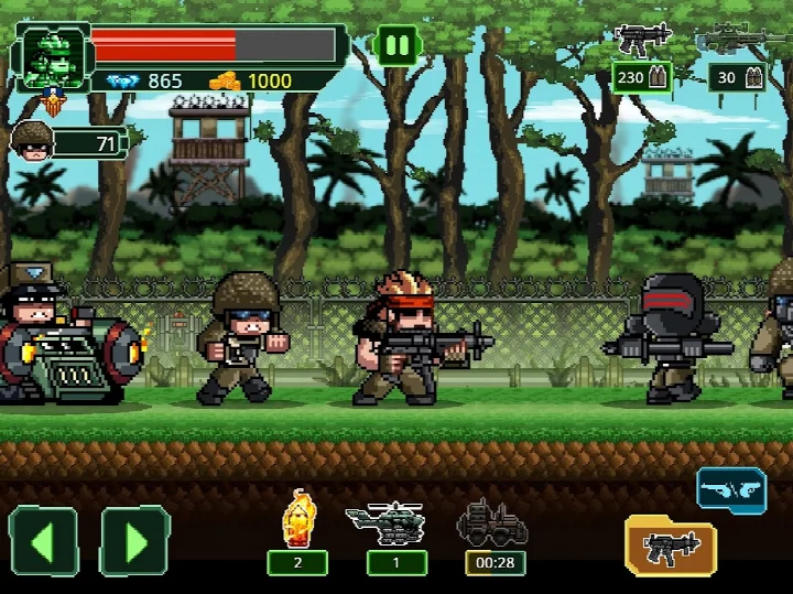 Metal Guns Fury: beat em up boss battle against a massive renegade mecha.
