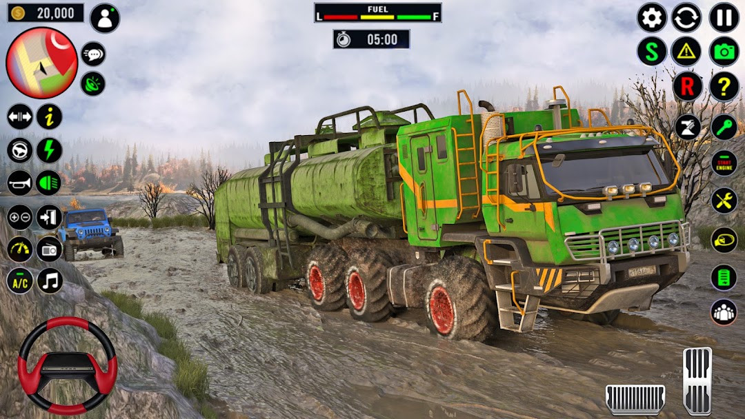 Offroad oil tanker truck on a muddy track in Mud Truck Driving: Truck Games