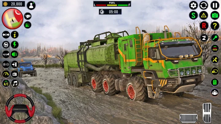 Offroad oil tanker truck on a muddy track in Mud Truck Driving: Truck Games